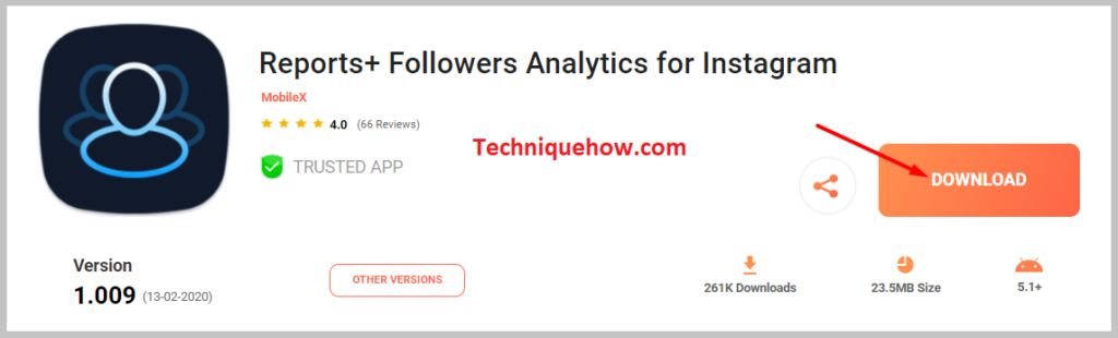 install the 'Reports+ Followers Analytics for Instagram' app