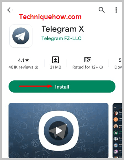  install the Telegram X app on your android