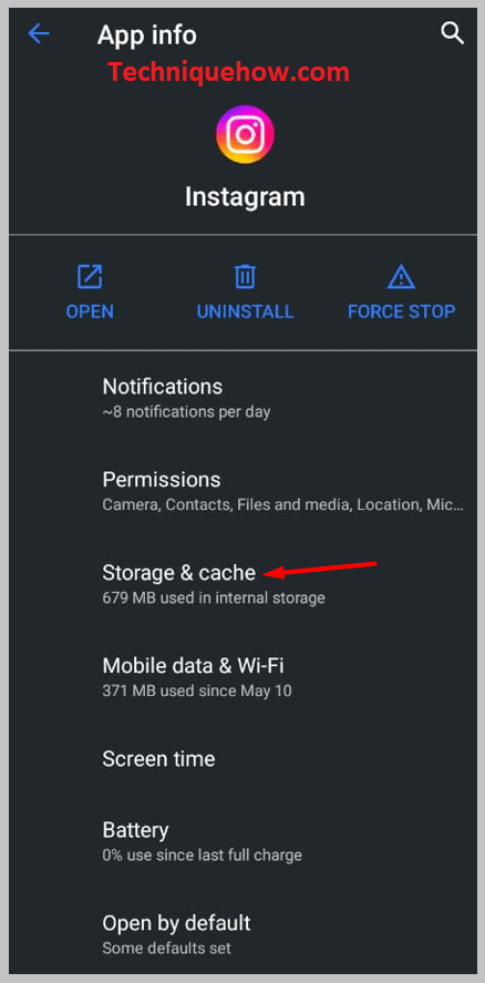 internal storage on instagram