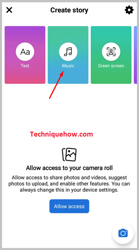 just tap on the 'Music' option