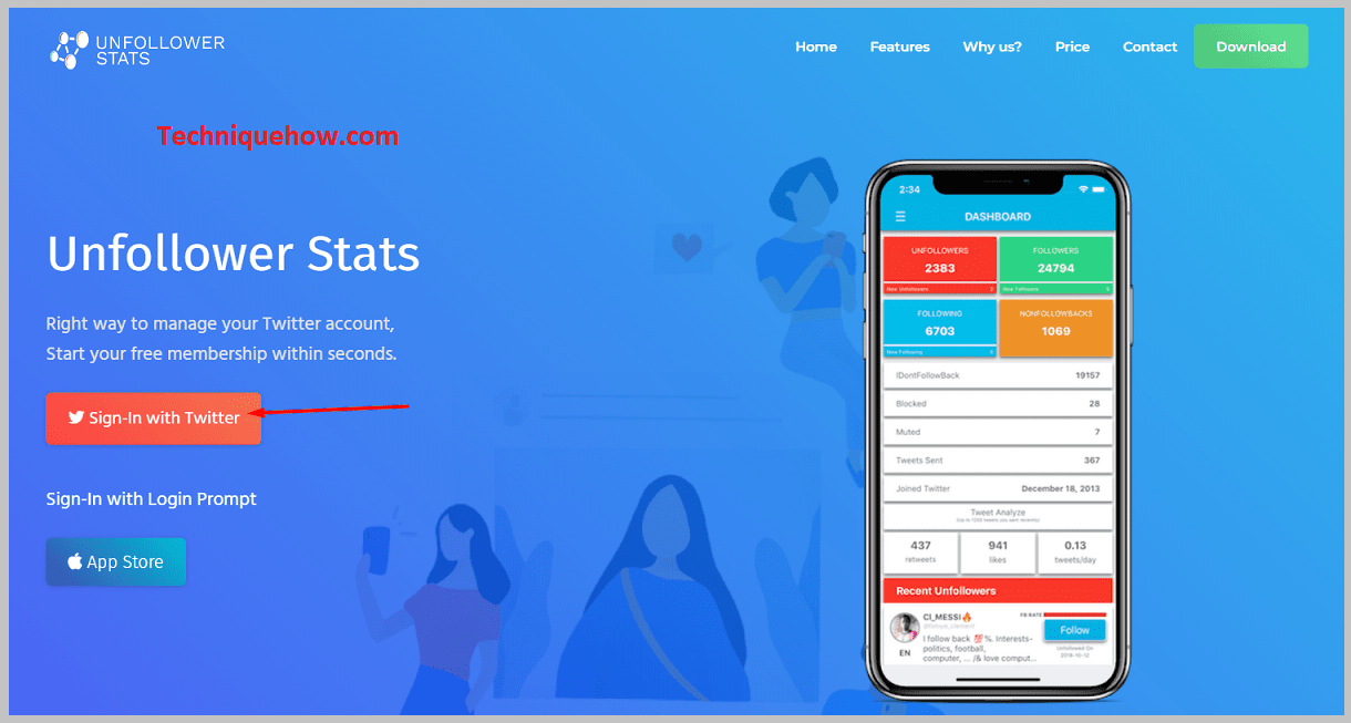 link to visit the Unfollower Stats tool