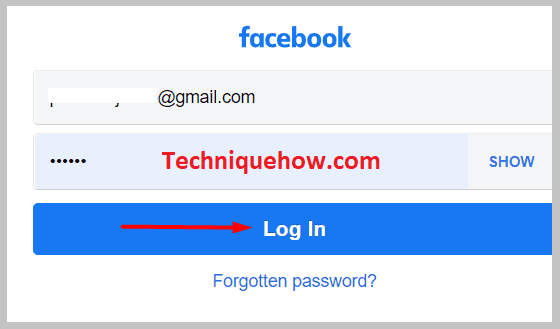 log in to your Facebook account for pc