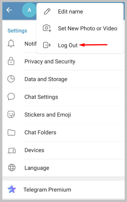 log out of your existing account