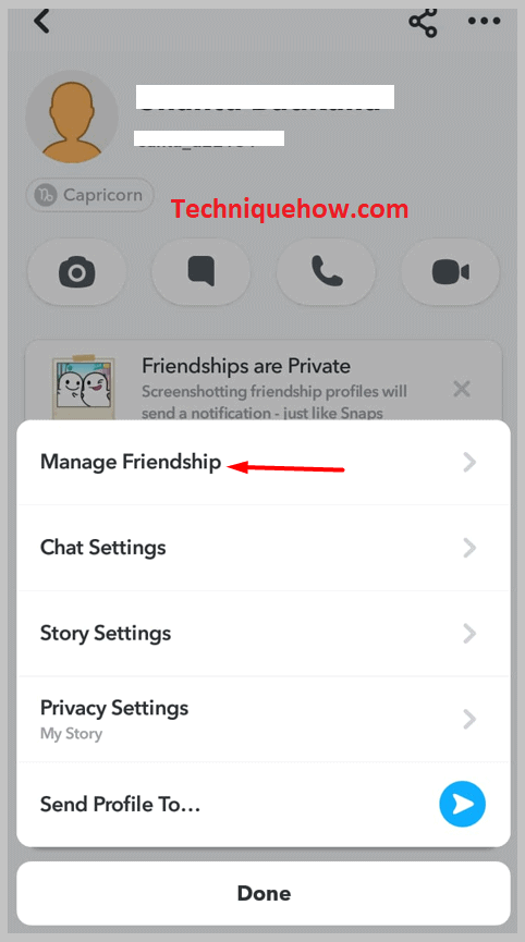 manage friendship on snapchat