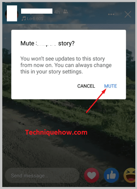muting tapping onto the 'Mute' option