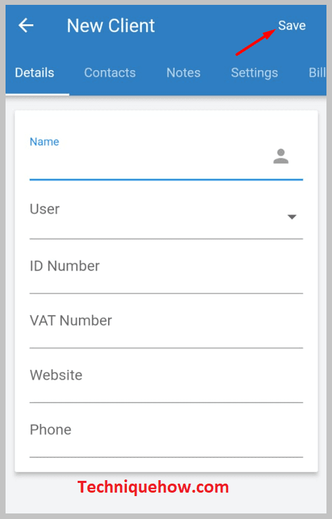 necessary details, and click on Save