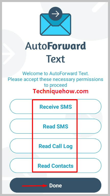 needed permission and click on Done