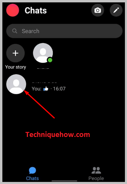 open your messenger and go to the message
