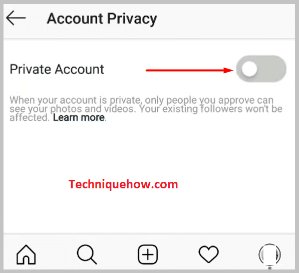 option that says Account privacy present