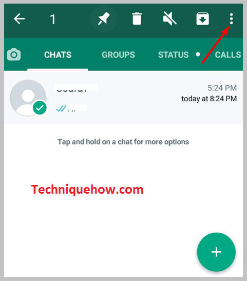 placed as three dots on whatsapp