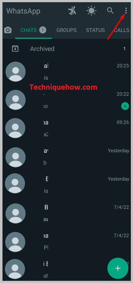 placed as three vertical dots