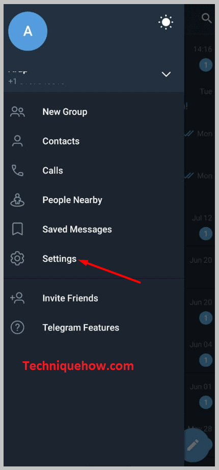proceed to the settings of the Telegram app