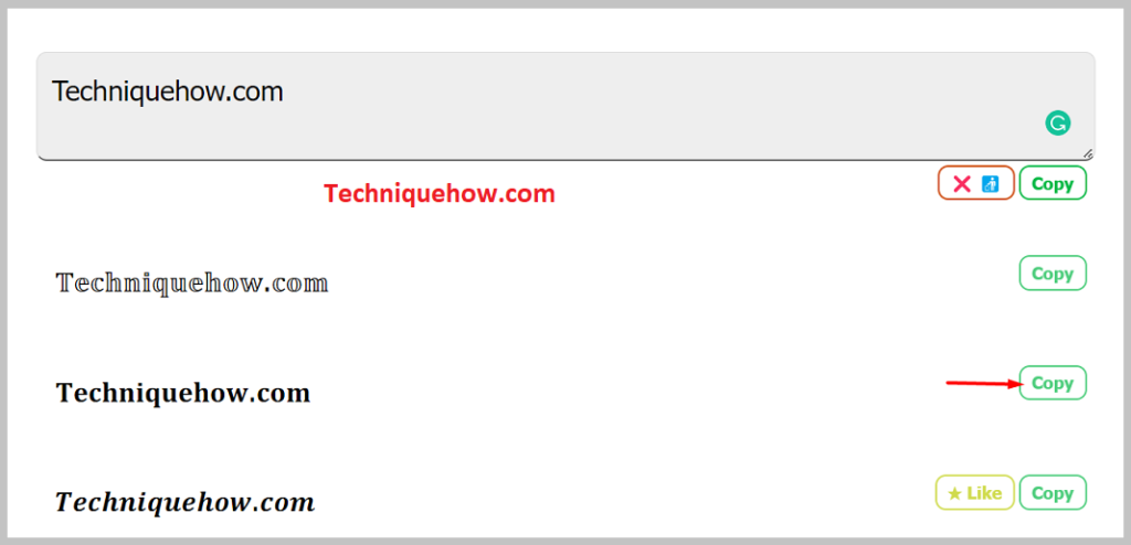 resulting text by clicking on the Copy