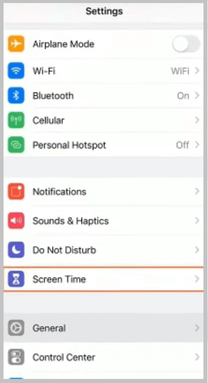  screen time and go to