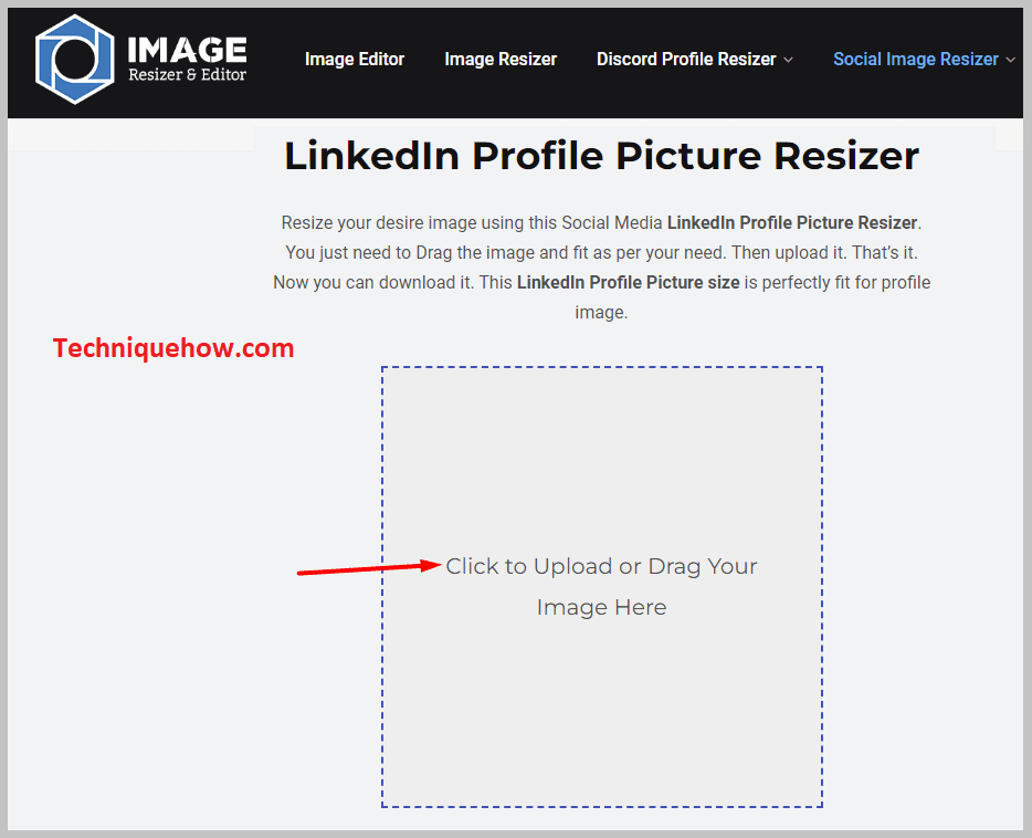 see a box-like, “Click to Upload” to add an image there