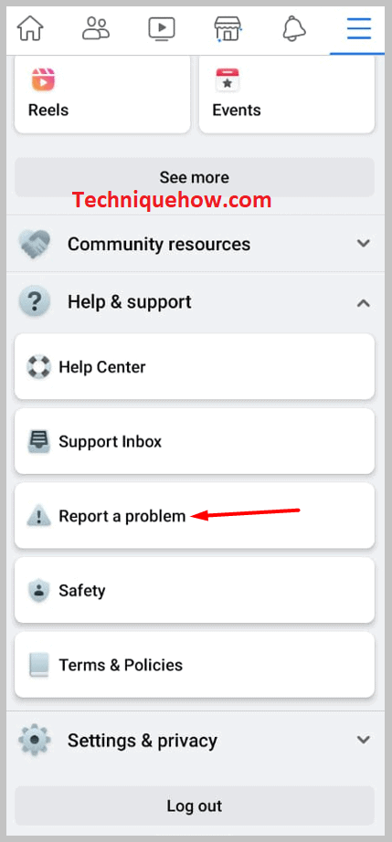 see the option 'Report a problem' on the list