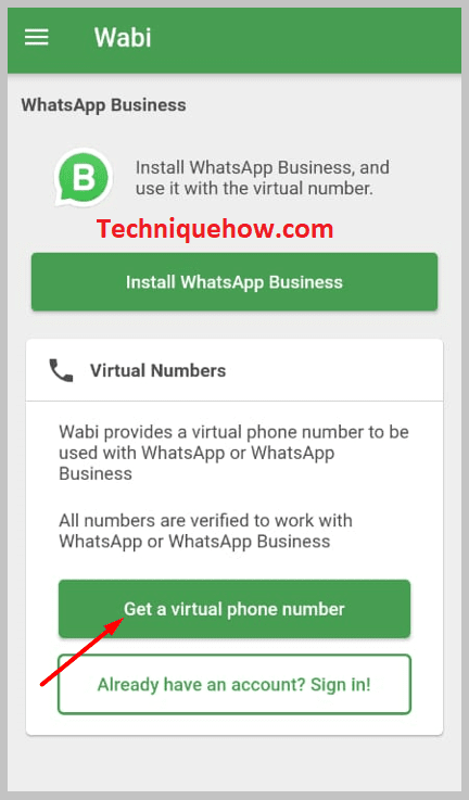 select a virtual number