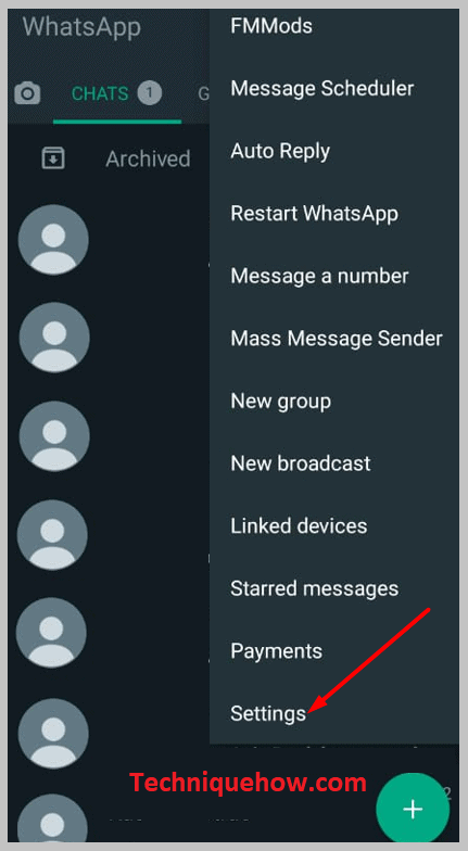 select the last option Settings.