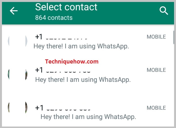 select the recently added contact