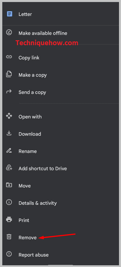 tap and select the file that you wish to delete or remove