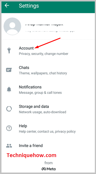 tap on Account