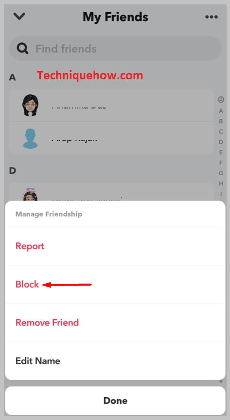 tap on Block persons