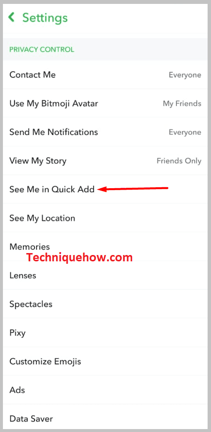 tap on See Me in Quick Add