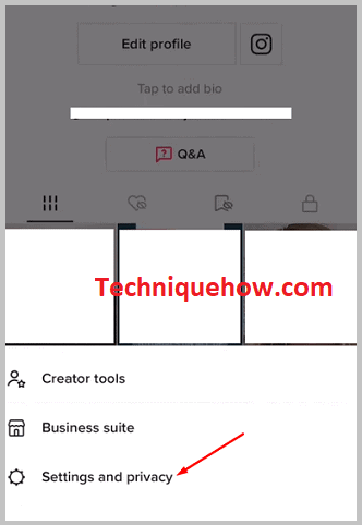 tap on Settings and privacy