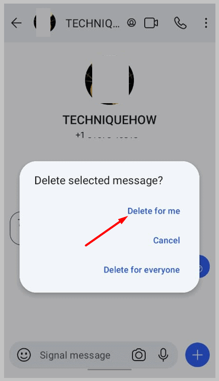 tap on the 'Delete for Me'