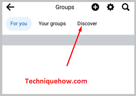 tap on the 'Discover' at the top