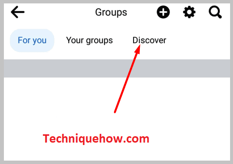 tap on the 'Discover' at the top 