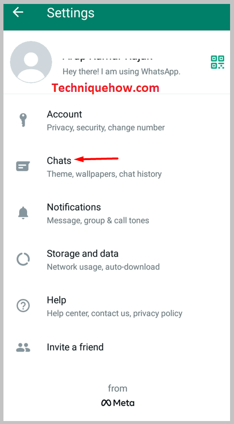 tap on the option Chats