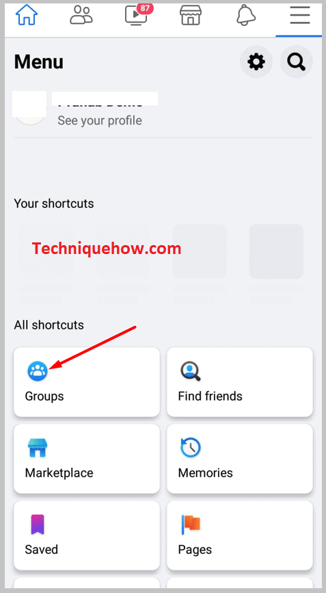 tap the 'Groups' button