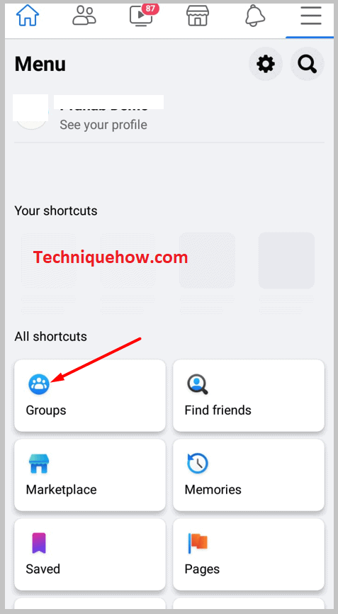  tap the 'Groups' button 