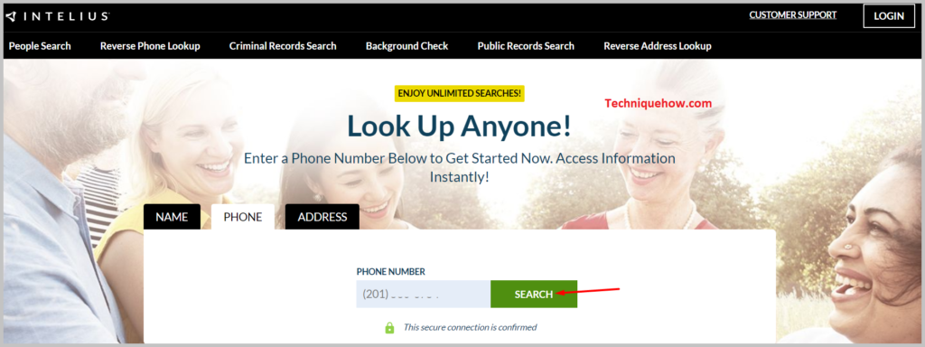 the box that says Enter Phone Number