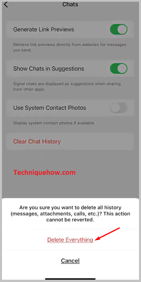then tap on Delete Everything