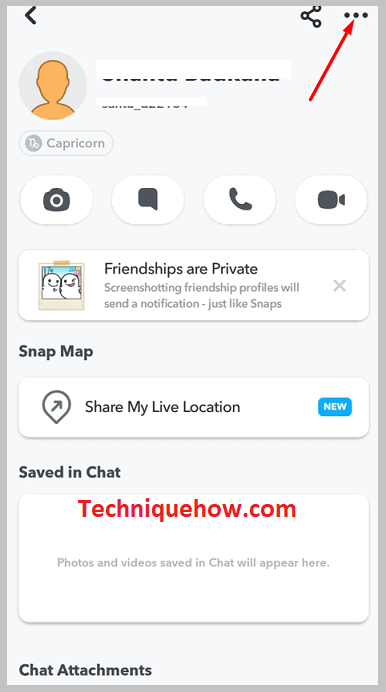 three dots icon on snapchat