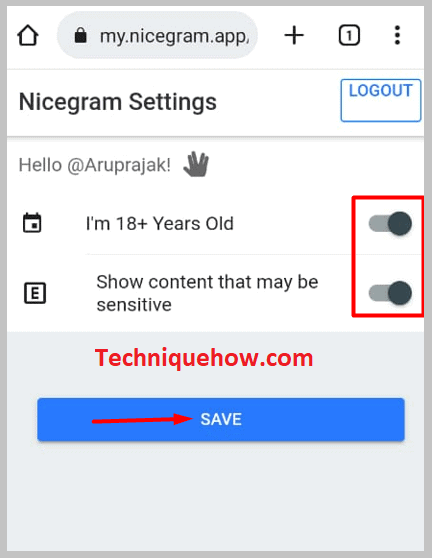toggle the two options before you that ask for age confirmation