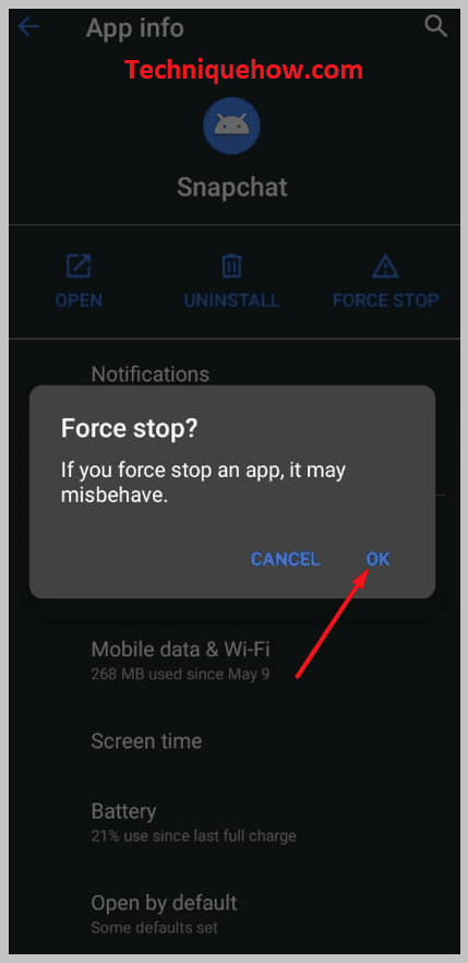 window appears to confirm tap OK