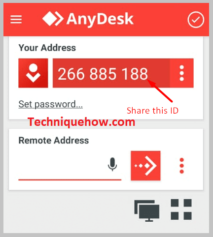 you need the mobile Anydesk ID