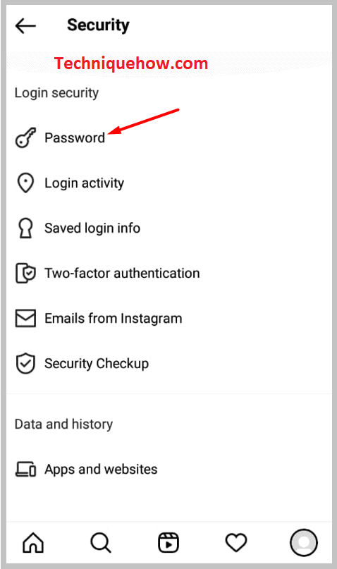 you will find 'Password'. Tap on it