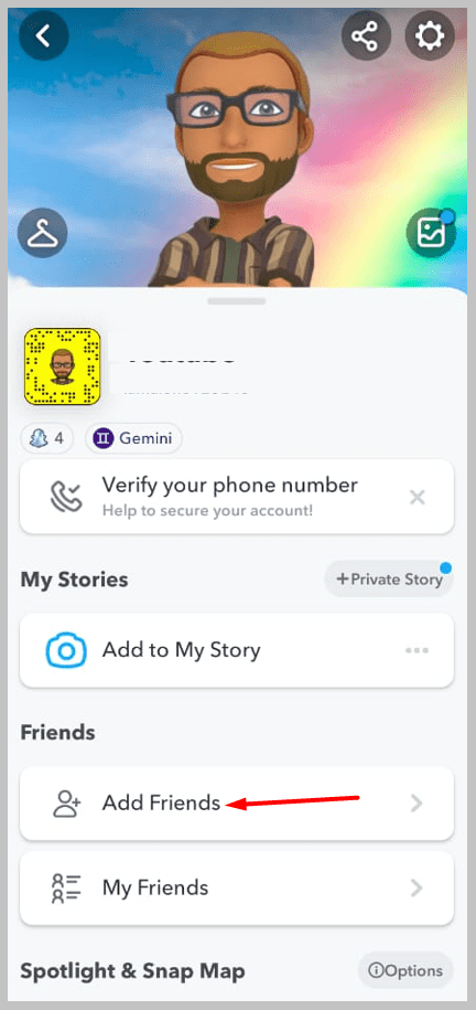 you'll need to click on Add Friends