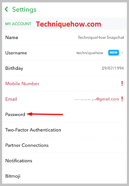 As you see the Password option, click on it