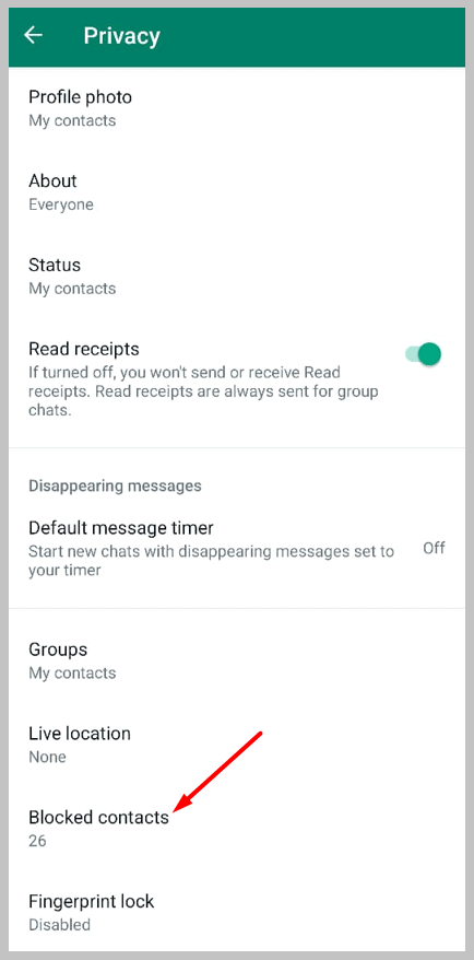 Blocked contacts on wp