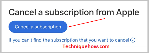 Cancel a subscription button