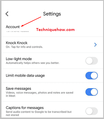 Click on Account