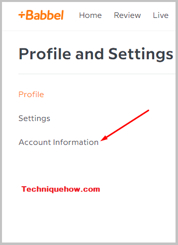 Click on Account Information