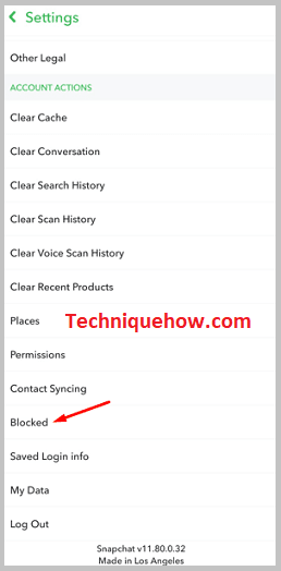 Click on Blocked