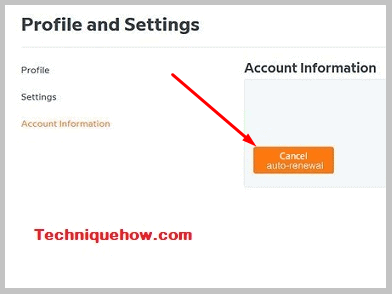 Click on Cancel Cancel auto-renewal button