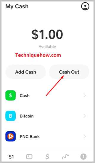 Click on Cash Out